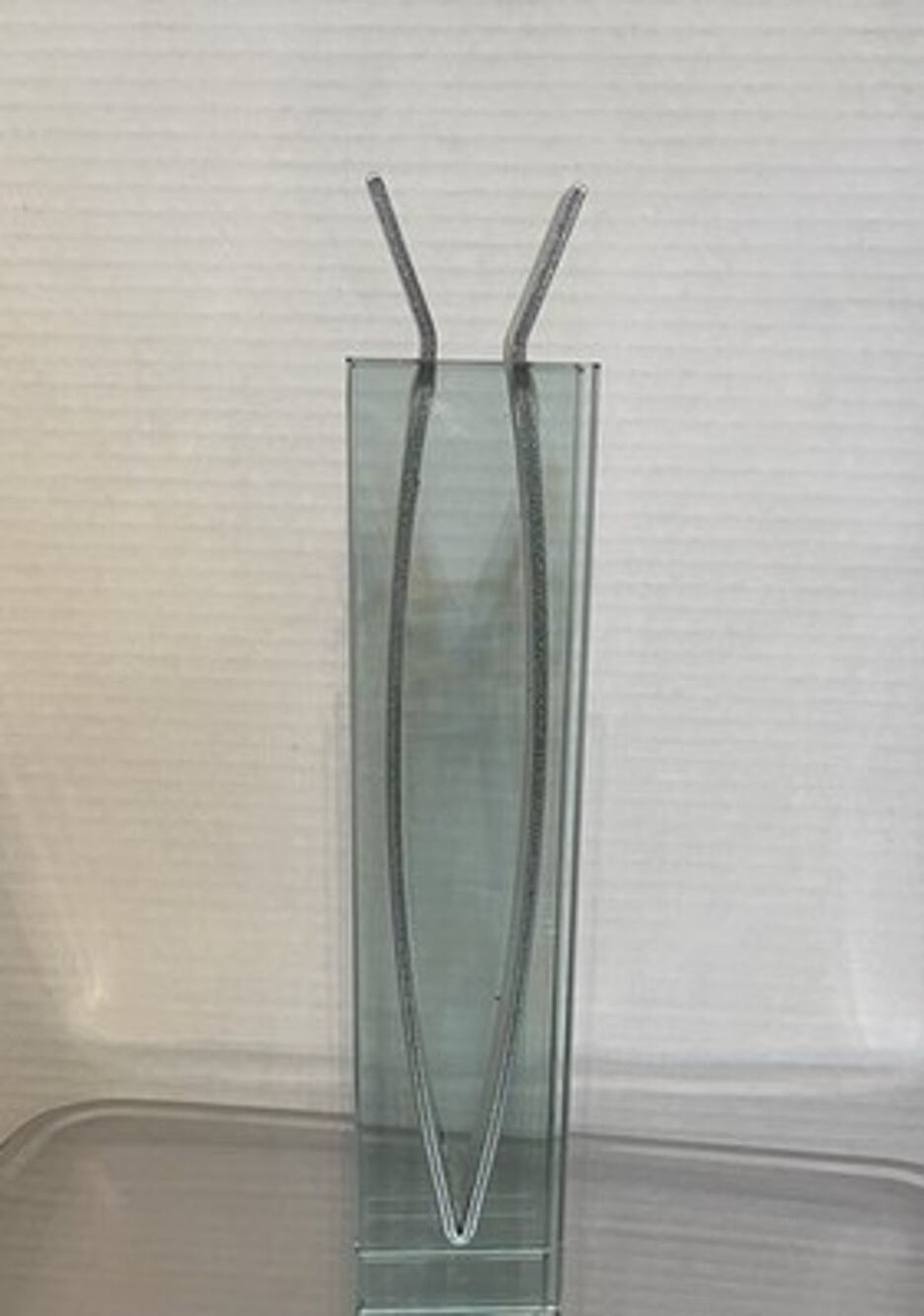 MoMA Peter Hewitt Ribbon Vase Glass & Aluminum 8.25 in 1996 Modern Art